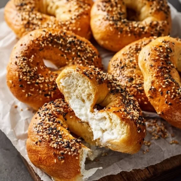 Air fryer protein bagels ready to serve, healthy and delicious option