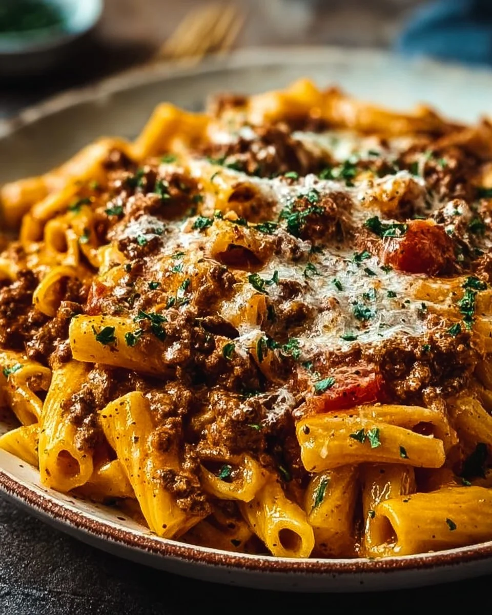 Creamy High Protein Beef Pasta