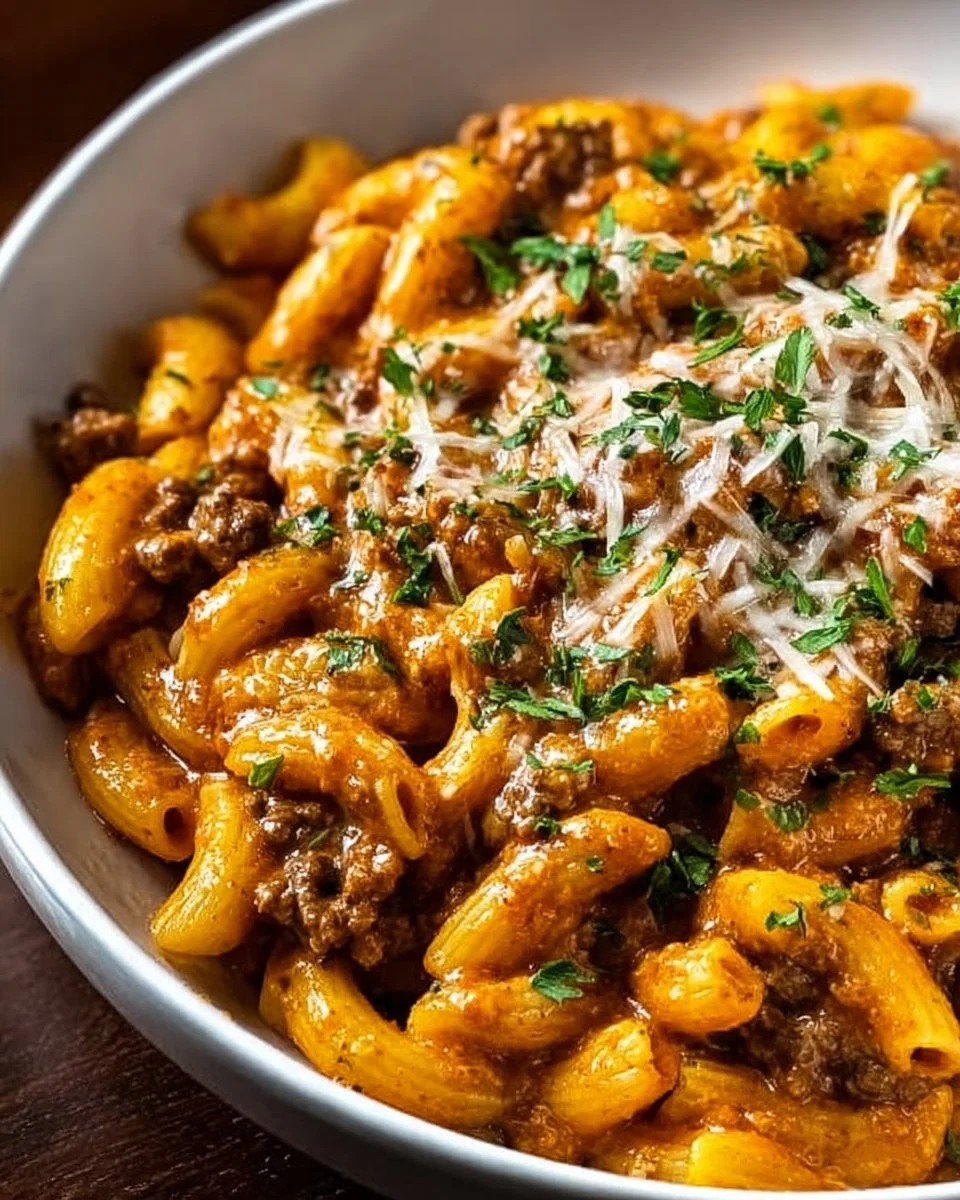 Creamy High Protein Beef Pasta