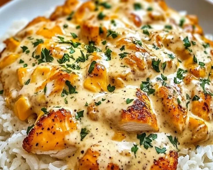 Creamy Smothered Chicken and Rice