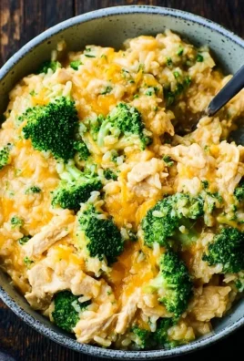 Crockpot Cheesy Chicken Broccoli Rice in a bowl