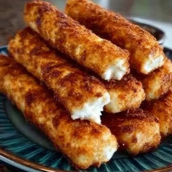 Delicious cottage cheese sticks served with dipping sauce on a plate