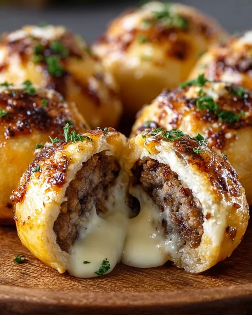 Garlic Parmesan Cheeseburger Bombs