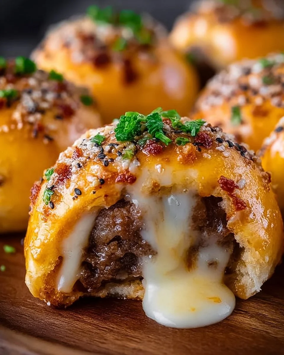 Garlic Parmesan Cheeseburger Bombs