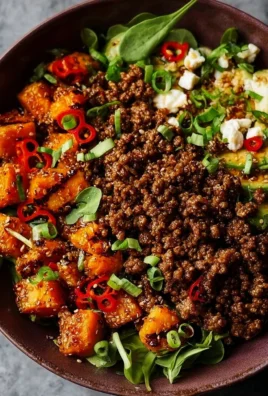 Delicious Ground Beef Hot Honey Bowl with vibrant ingredients and spices.