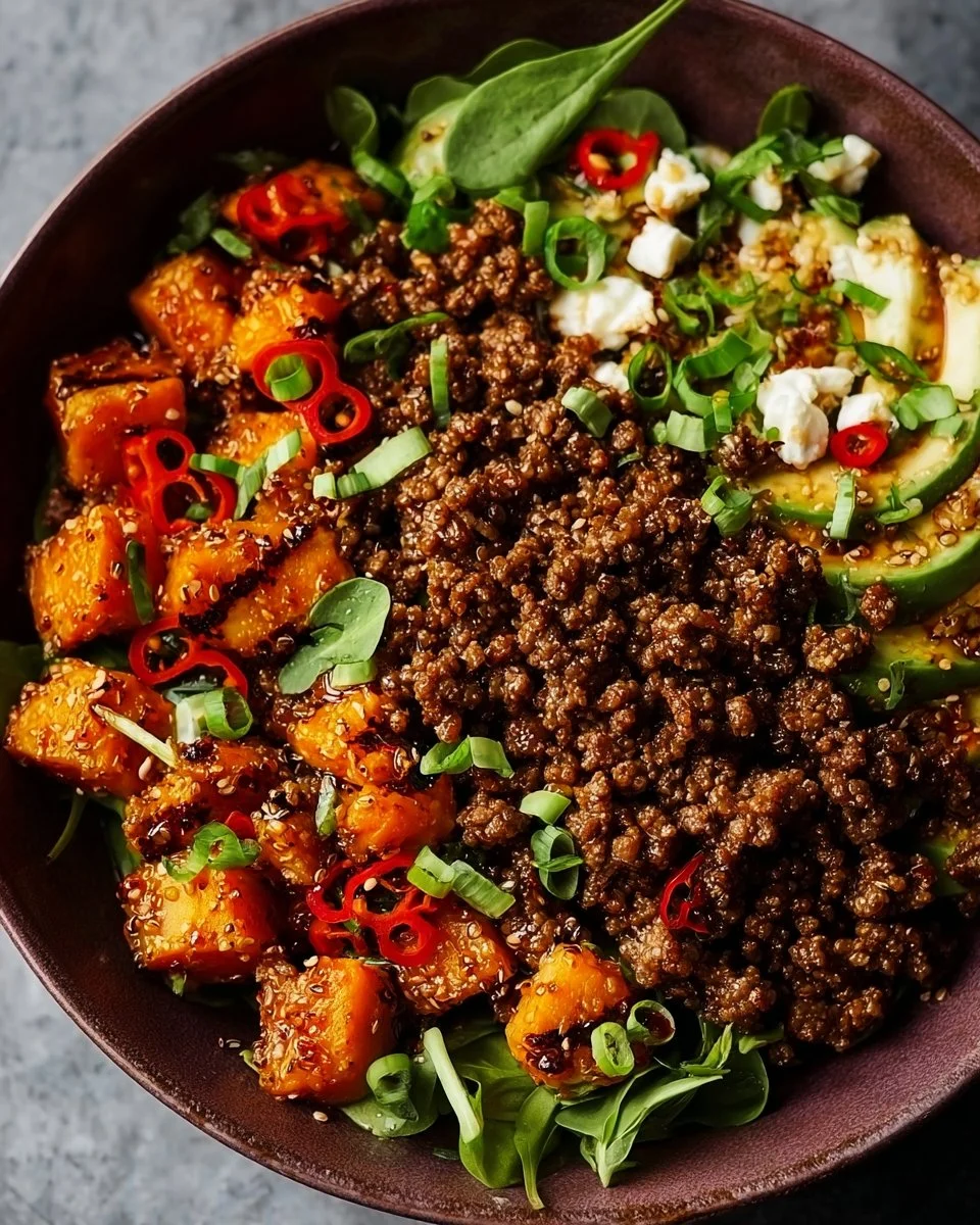 Ground Beef Hot Honey Bowl