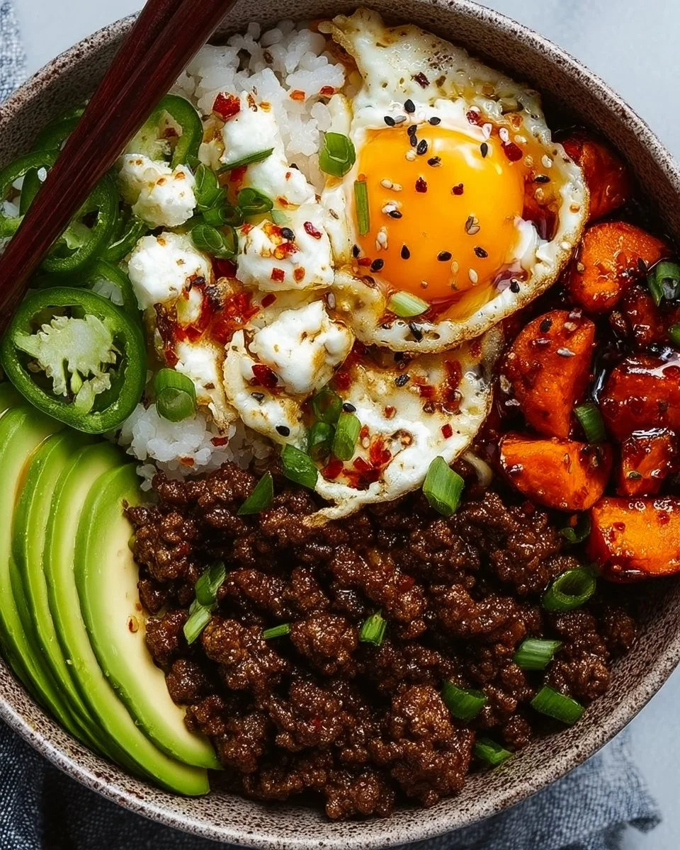 Ground Beef Hot Honey Bowl