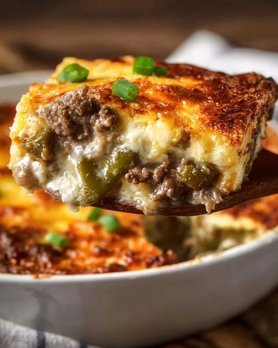 Low Carb Philly Cheesesteak Casserole