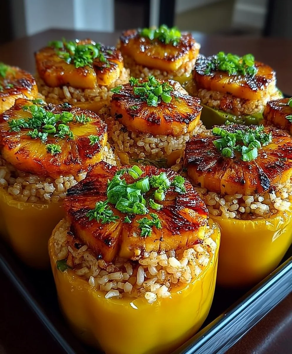 Teriyaki Pineapple Chicken and Rice Stuffed Peppers: A Sweet and Savory Meal