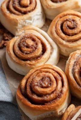 Delicious homemade sourdough cinnamon rolls on a wooden table.
