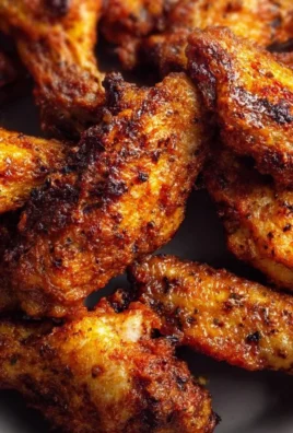 Crispy Air Fryer Chicken Wings served with dipping sauce