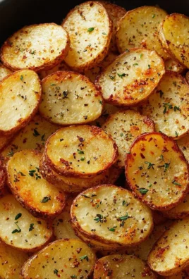Crispy air fryer sliced potatoes served in a bowl