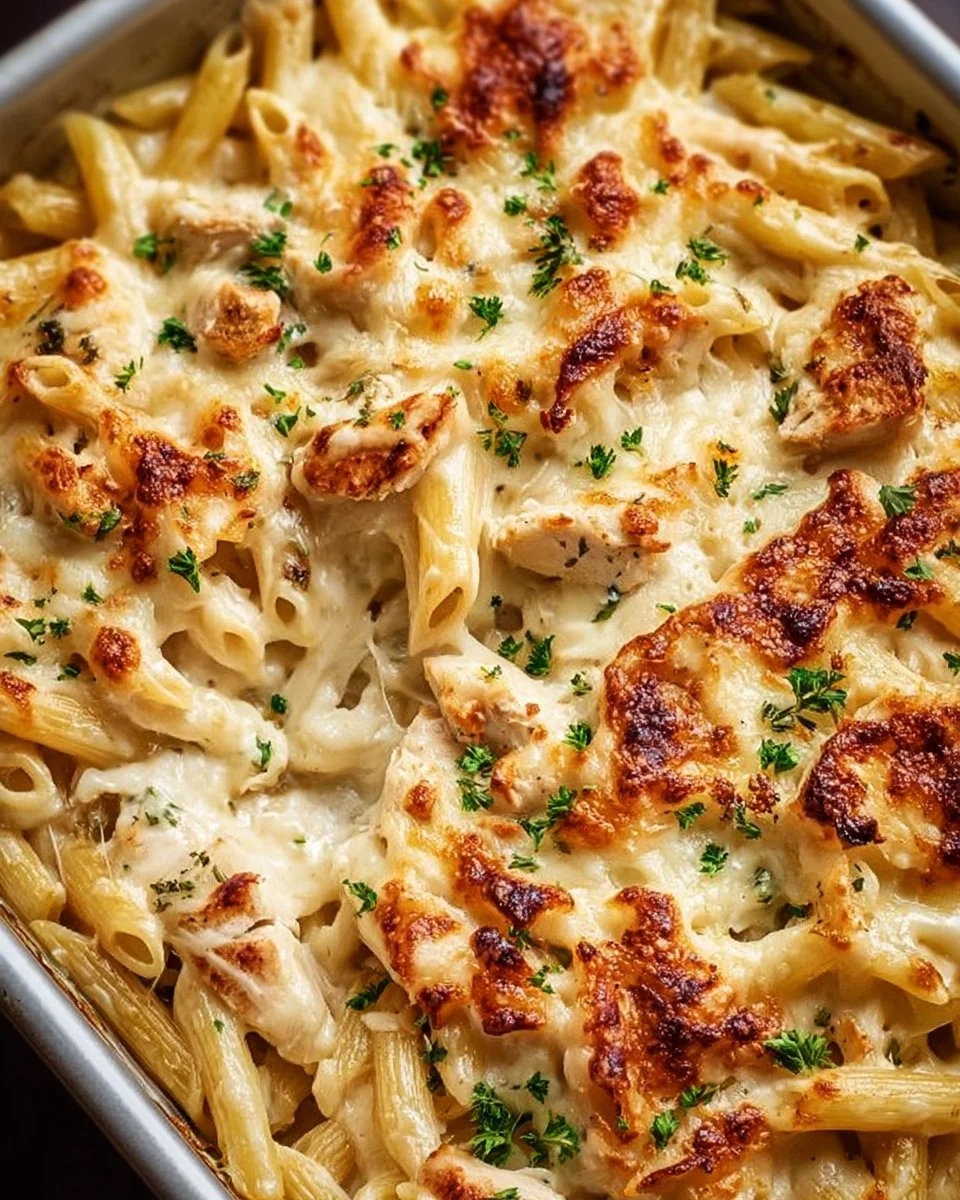 Baked Chicken Alfredo Pasta