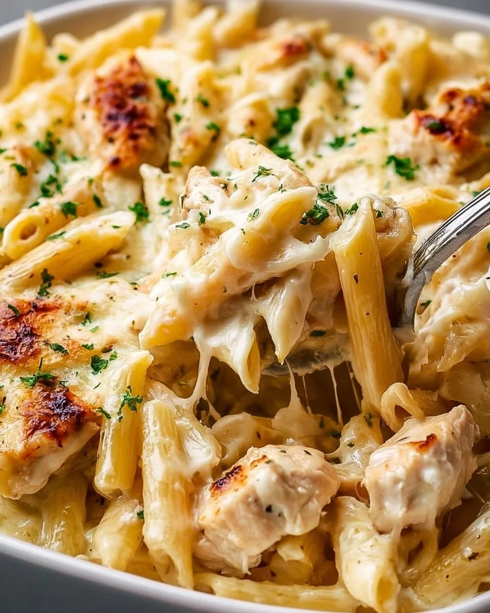 Baked Chicken Alfredo Pasta