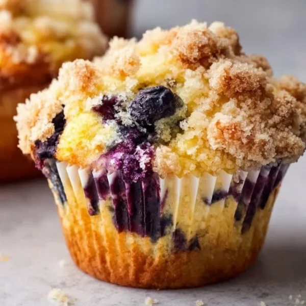 Delicious homemade blueberry muffins fresh out of the oven