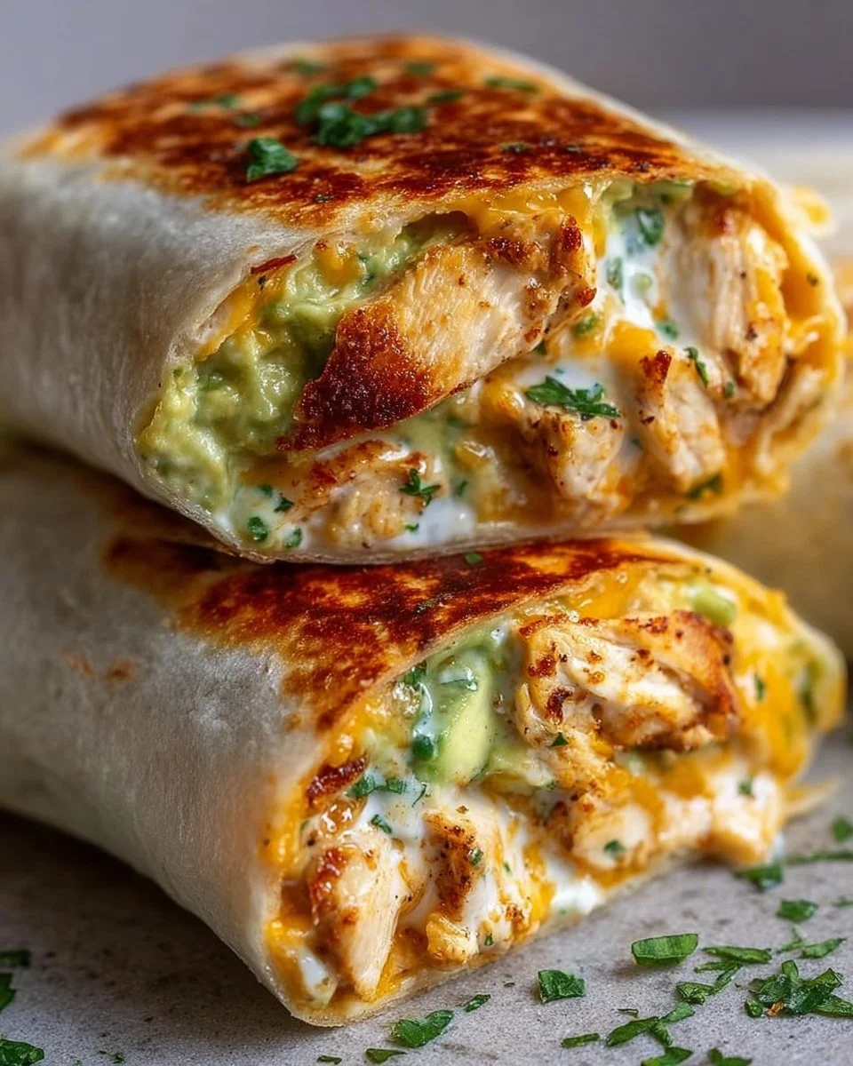 Chicken Avocado Ranch Burritos