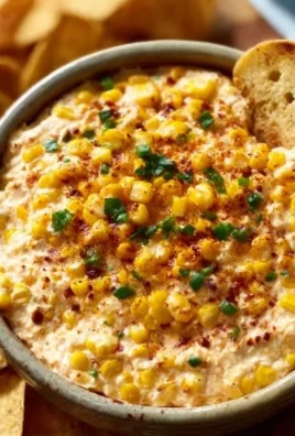 Delicious bowl of creamy Corn Dip served with tortilla chips.
