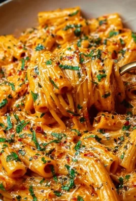A delicious plate of creamy tomato garlic pasta topped with fresh basil.