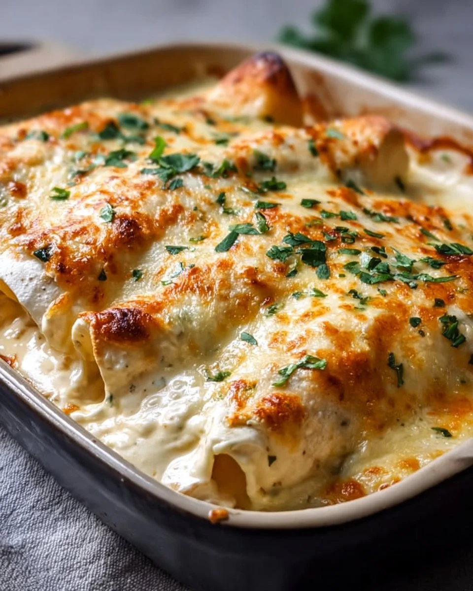 Creamy White Chicken Enchiladas