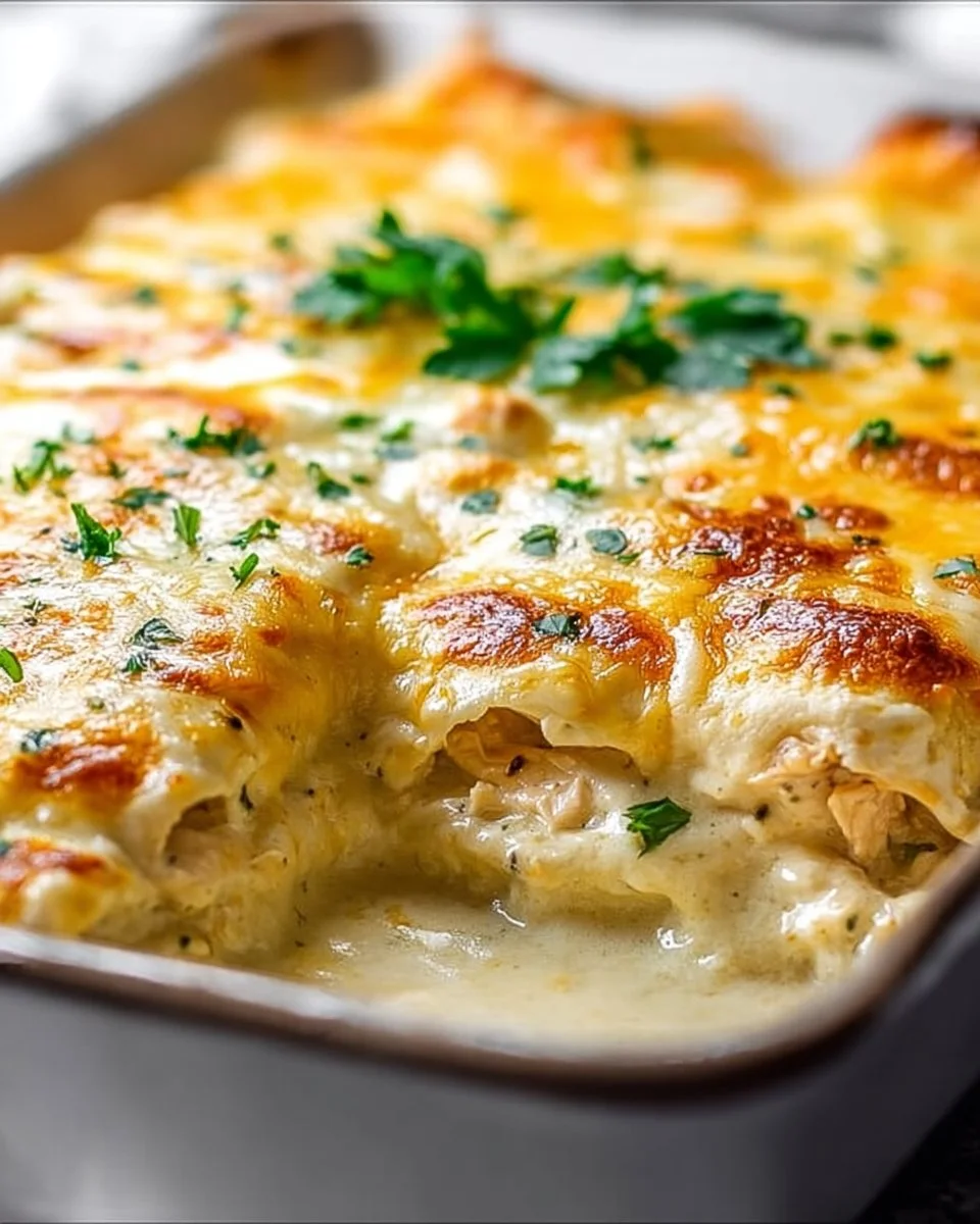 Creamy White Chicken Enchiladas