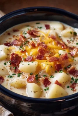 Crock Pot crack potato soup served in a bowl with toppings.