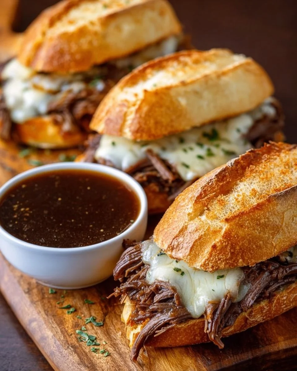 Crockpot French Dip Sandwiches