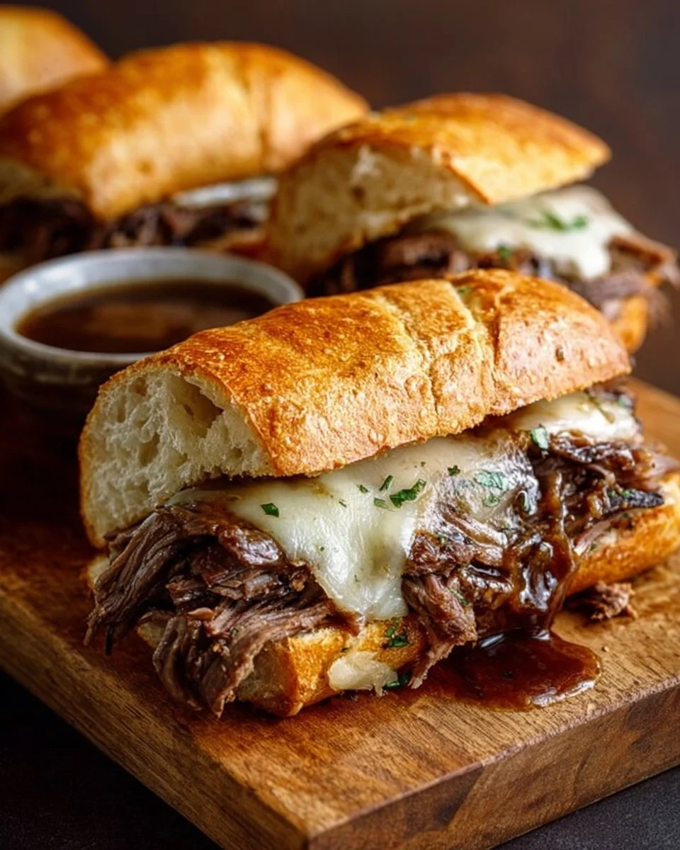 Crockpot French Dip Sandwiches