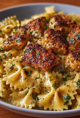 Delicious Garlic Butter Chicken served with Bowtie Pasta