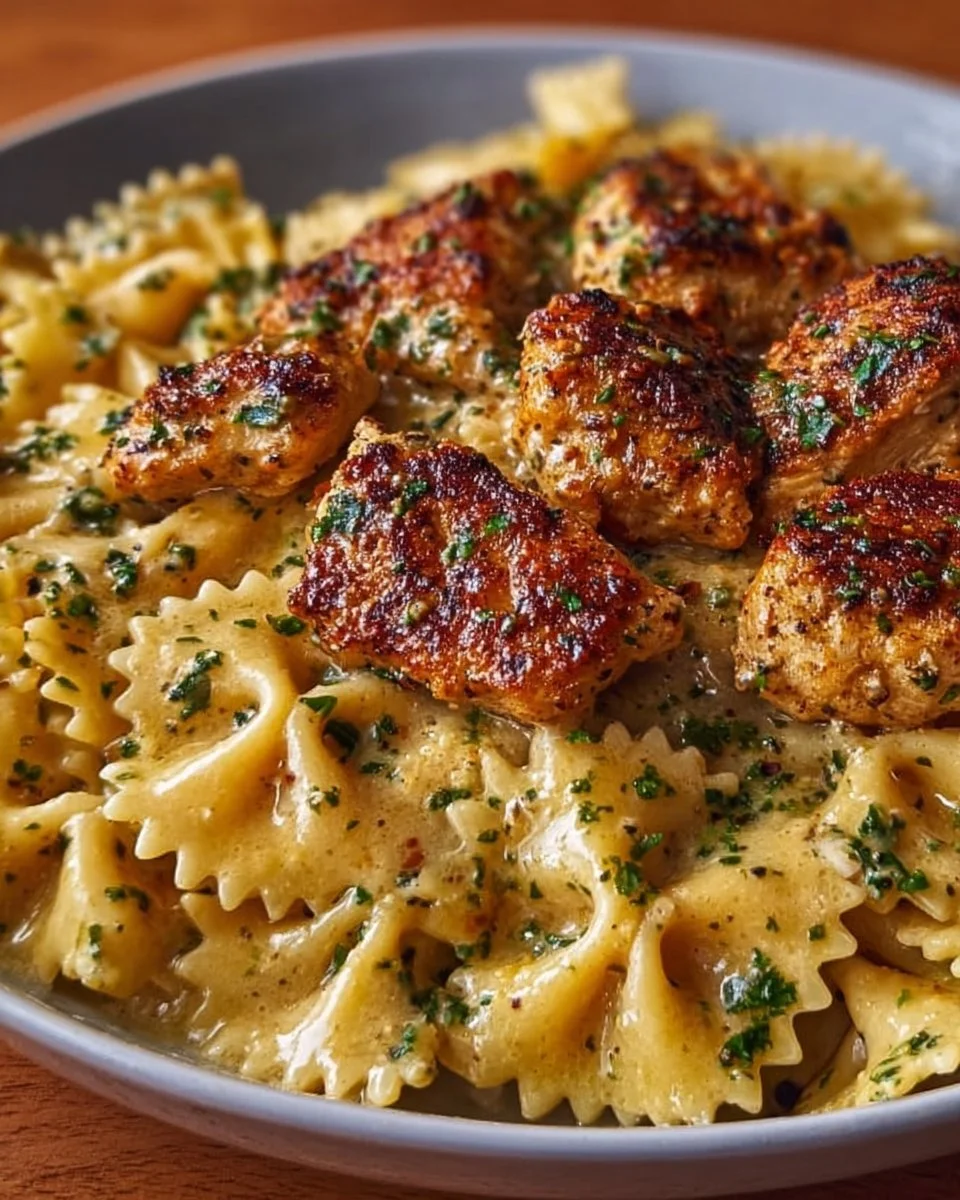 Garlic Butter Chicken and Bowtie Pasta
