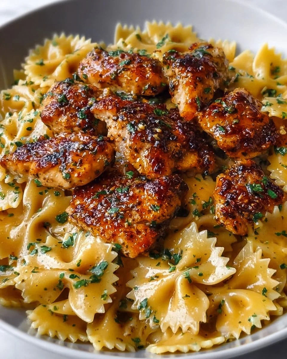 Garlic Butter Chicken and Bowtie Pasta