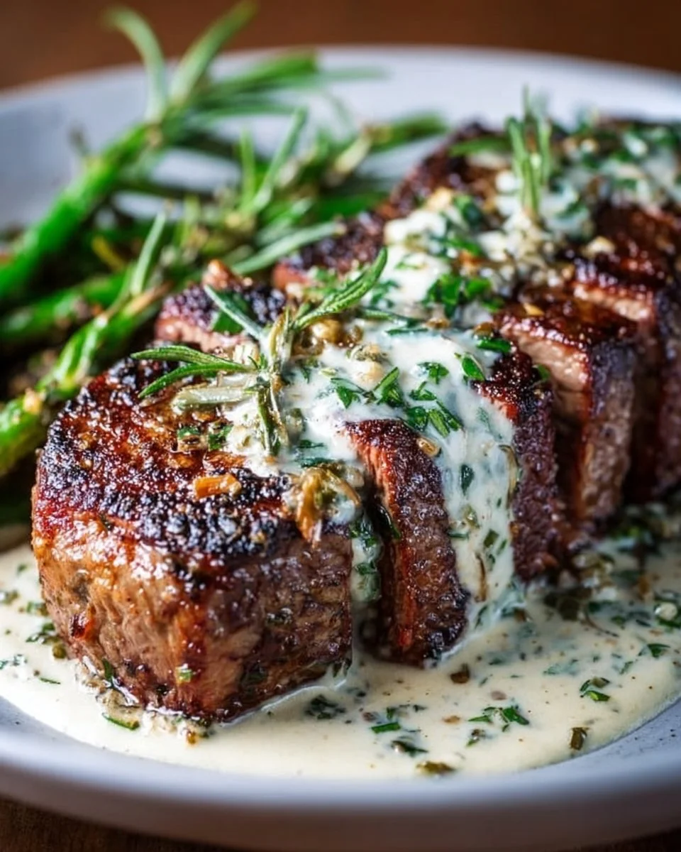 Garlic Butter Steak With Parmesan Cream Sauce