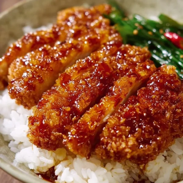 Delicious Honey Garlic Crispy Chicken dish with a sweet glaze