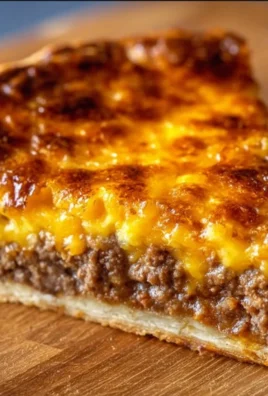 Homemade cheeseburger pie fresh out of the oven, ready to be served.