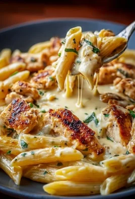 Garlic Butter Chicken Penne with Creamy Three-Cheese Sauce dish