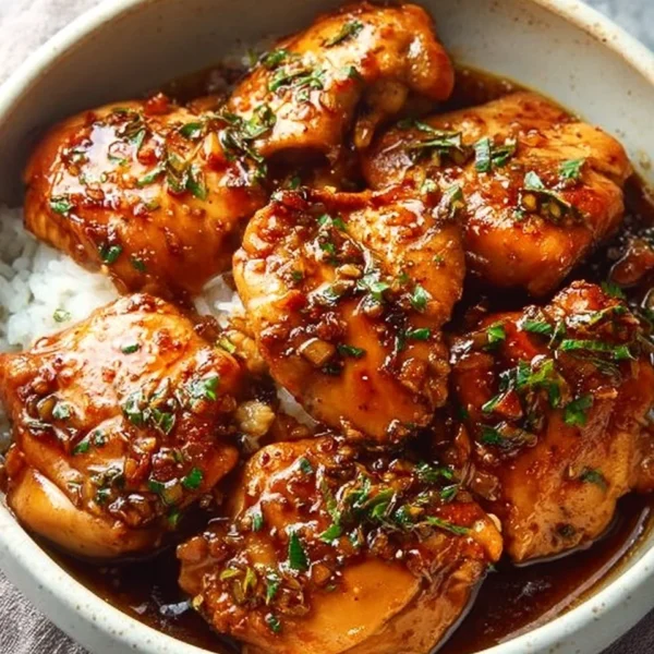 Instant Pot honey garlic chicken dish served on a plate