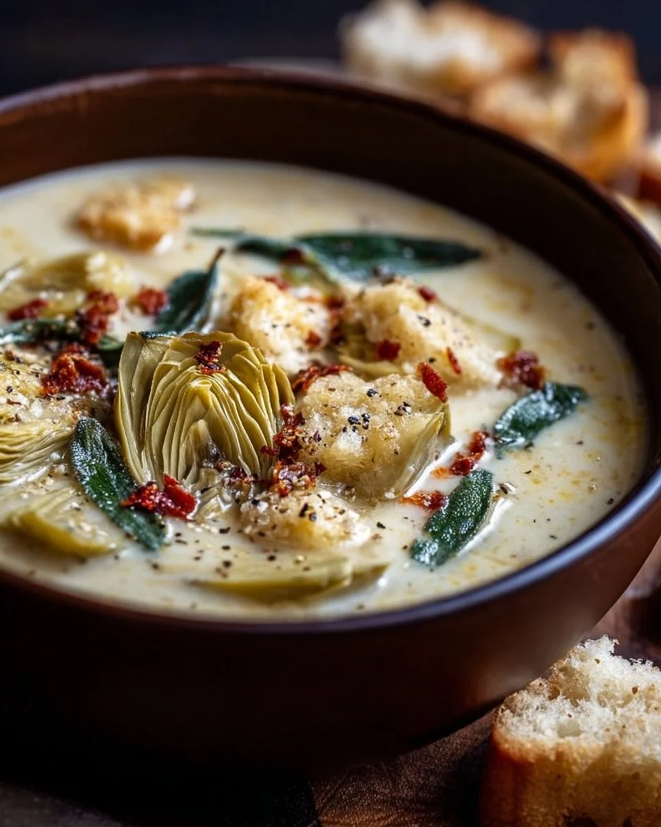 Lemony Tuscan Artichoke Soup