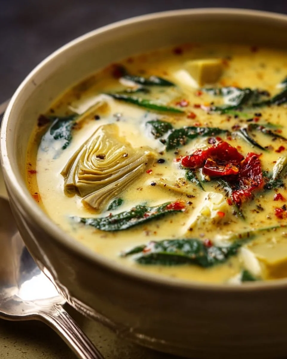 Lemony Tuscan Artichoke Soup