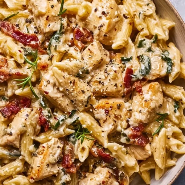 Creamy Marry Me Chicken Pasta topped with parmesan and herbs