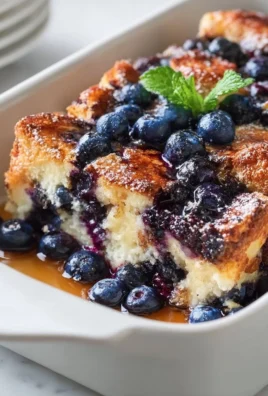 Delicious blueberry French toast casserole baked to perfection with fresh berries.
