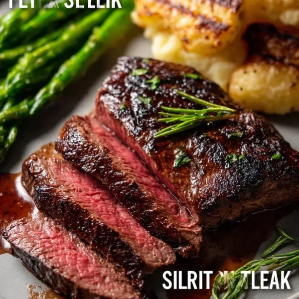 Air fryer cooked sirloin steak, perfectly tender and juicy