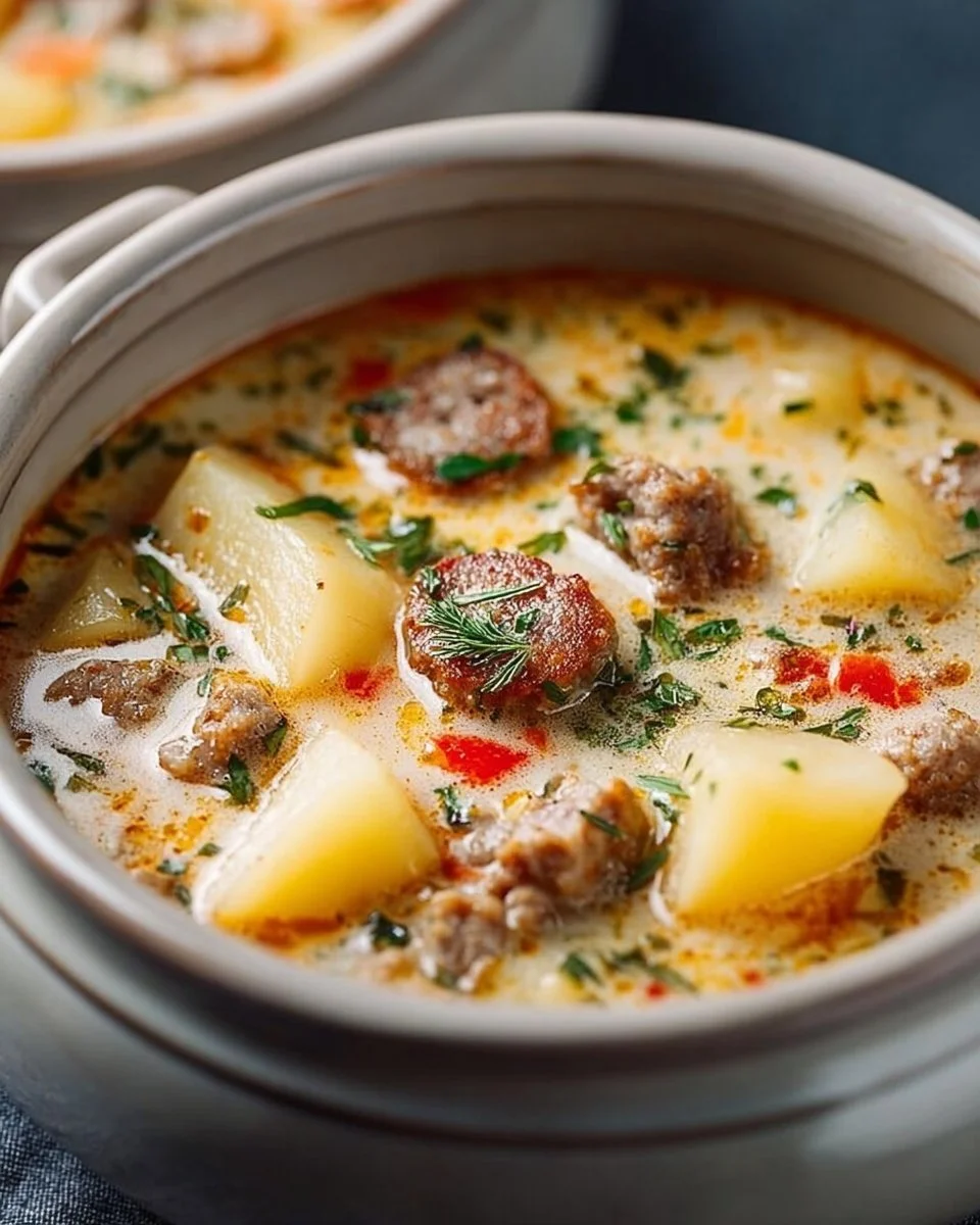 Tasty Crockpot Sausage Potato Soup