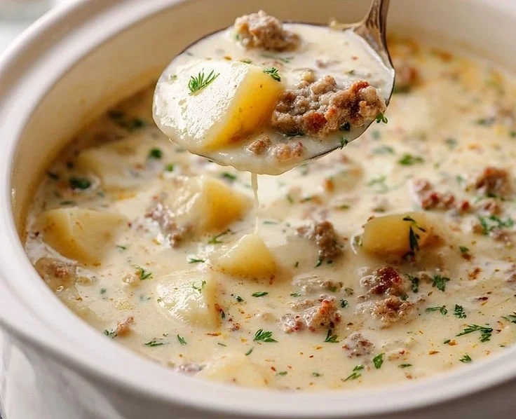 Tasty Crockpot Sausage Potato Soup