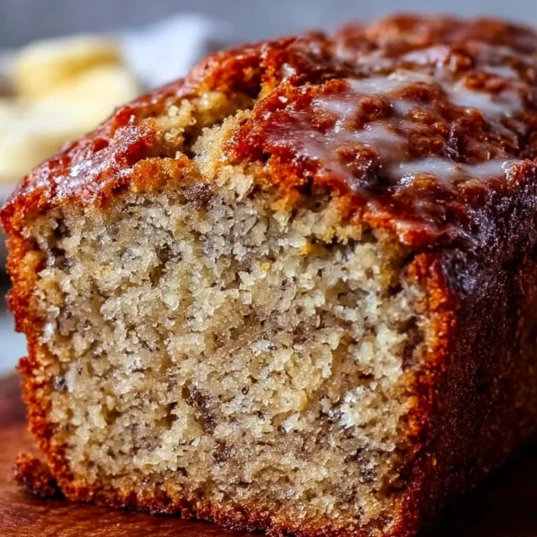 Deliciously moist 5-ingredient homemade banana bread fresh out of the oven