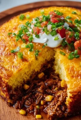 Delicious Texas Tamale Pie served in a vibrant ceramic dish.