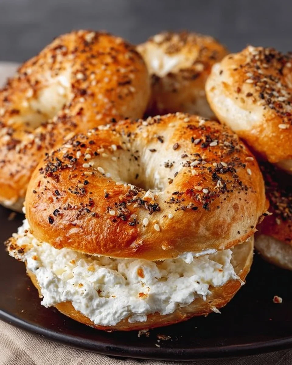 3-Ingredient Cottage Cheese Bagels