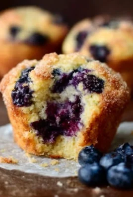 Freshly baked blueberry muffins on a cooling rack