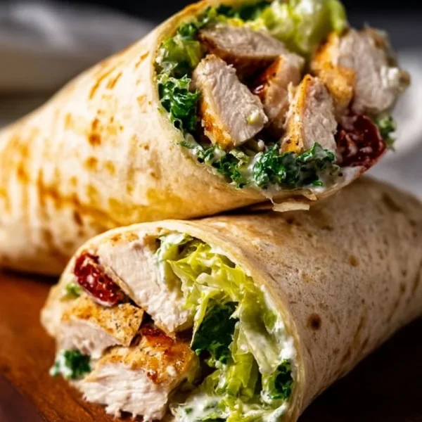 Delicious Chicken Caesar Wrap with fresh ingredients