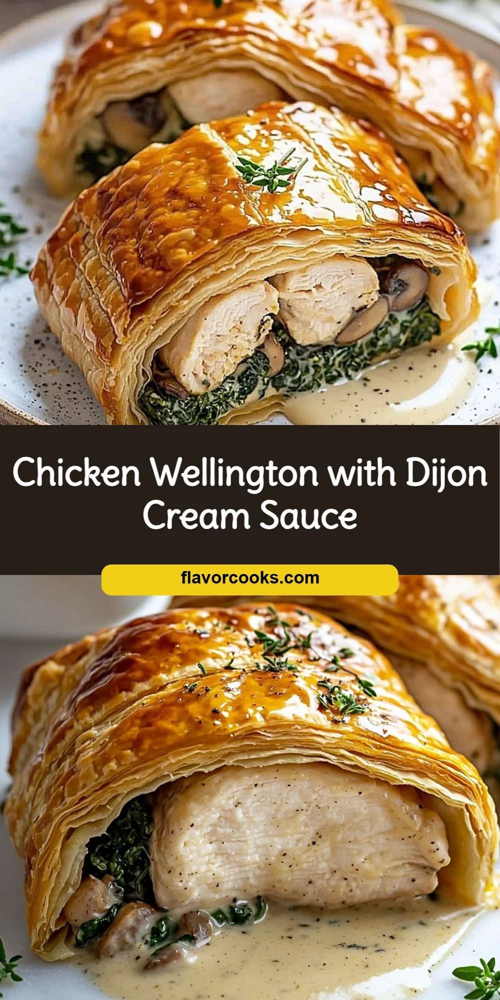 Chicken Wellington with Dijon Cream Sauce