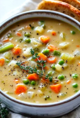 Creamy vegetable soup in a bowl, garnished with fresh herbs.