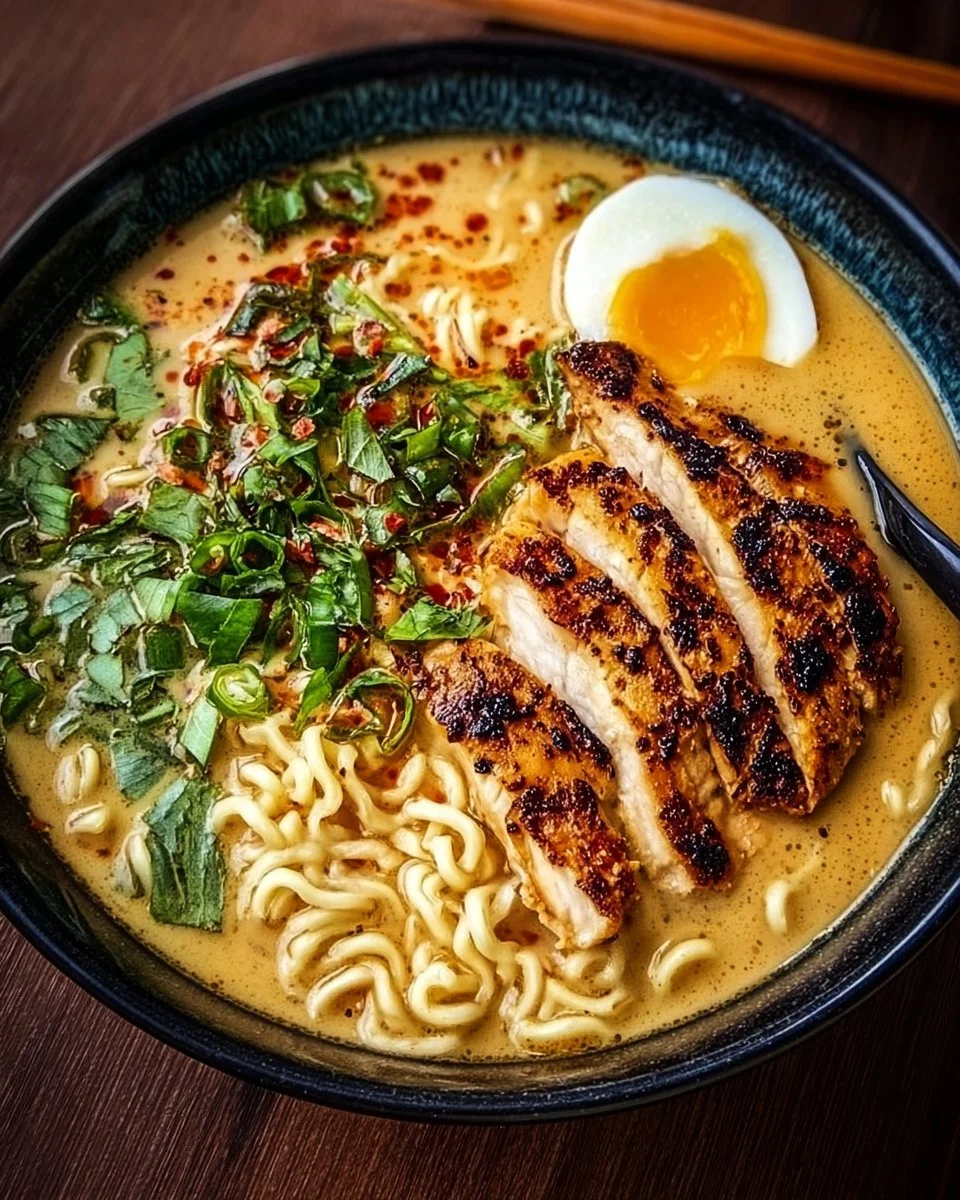 Creamy Garlic Chicken Ramen